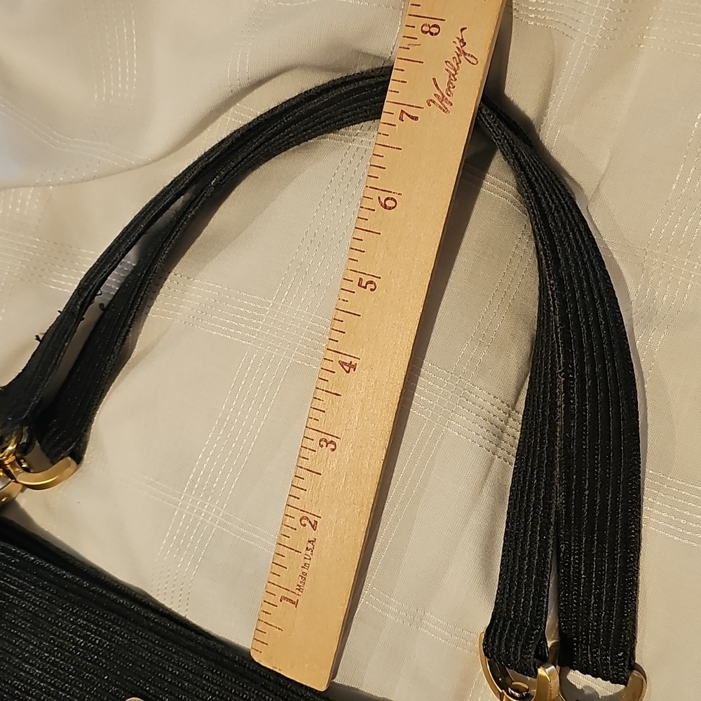 Eric Javits Raffia Black and Cream Tote Bag Good Condition - Picture 8 of 9